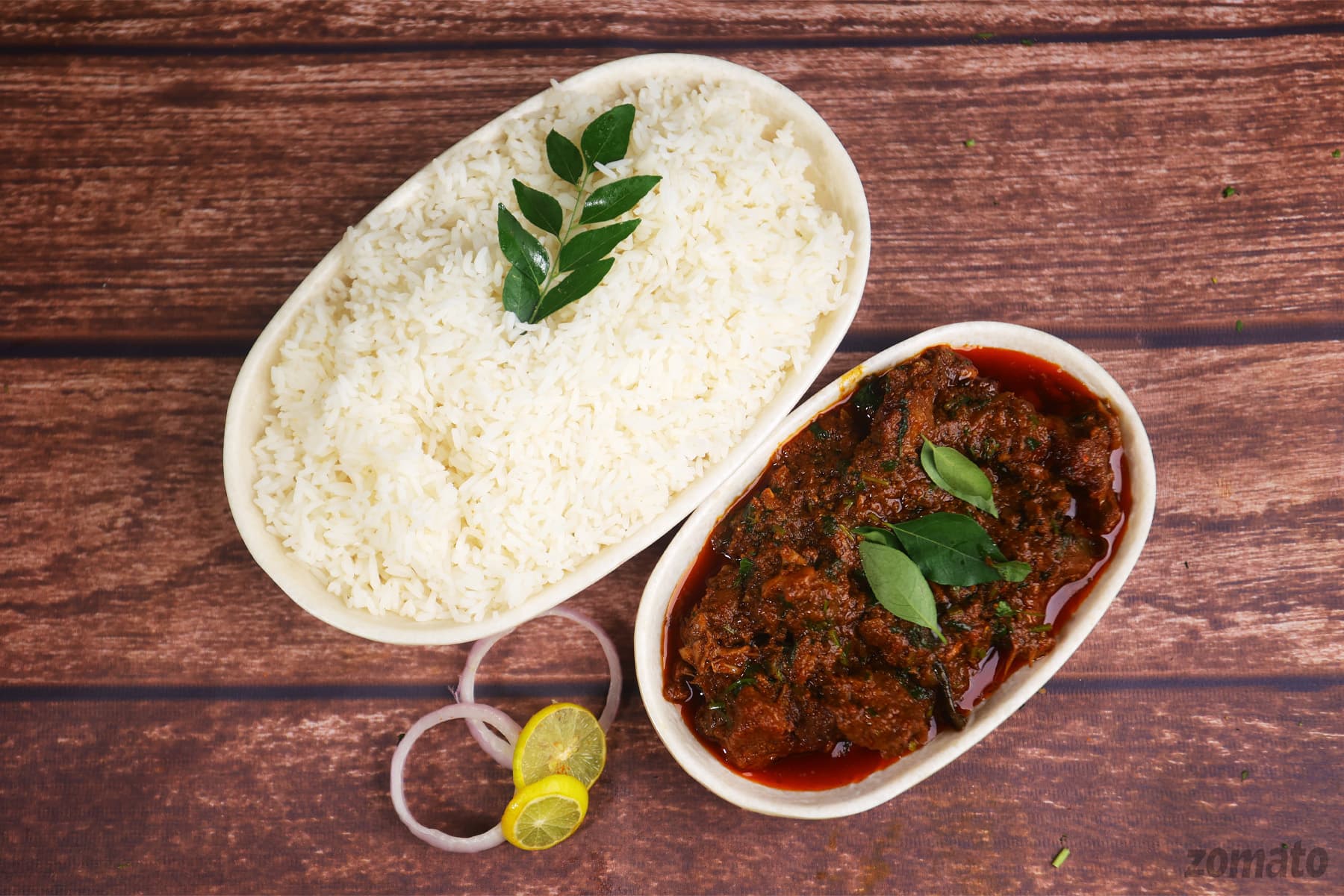 White Rice with Mutton Curry