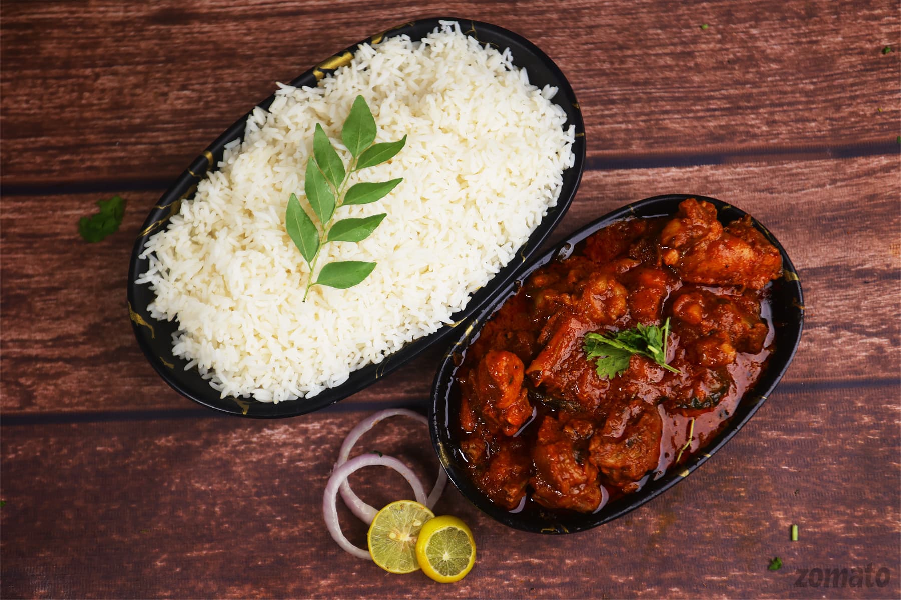 White Rice with Chicken Curry