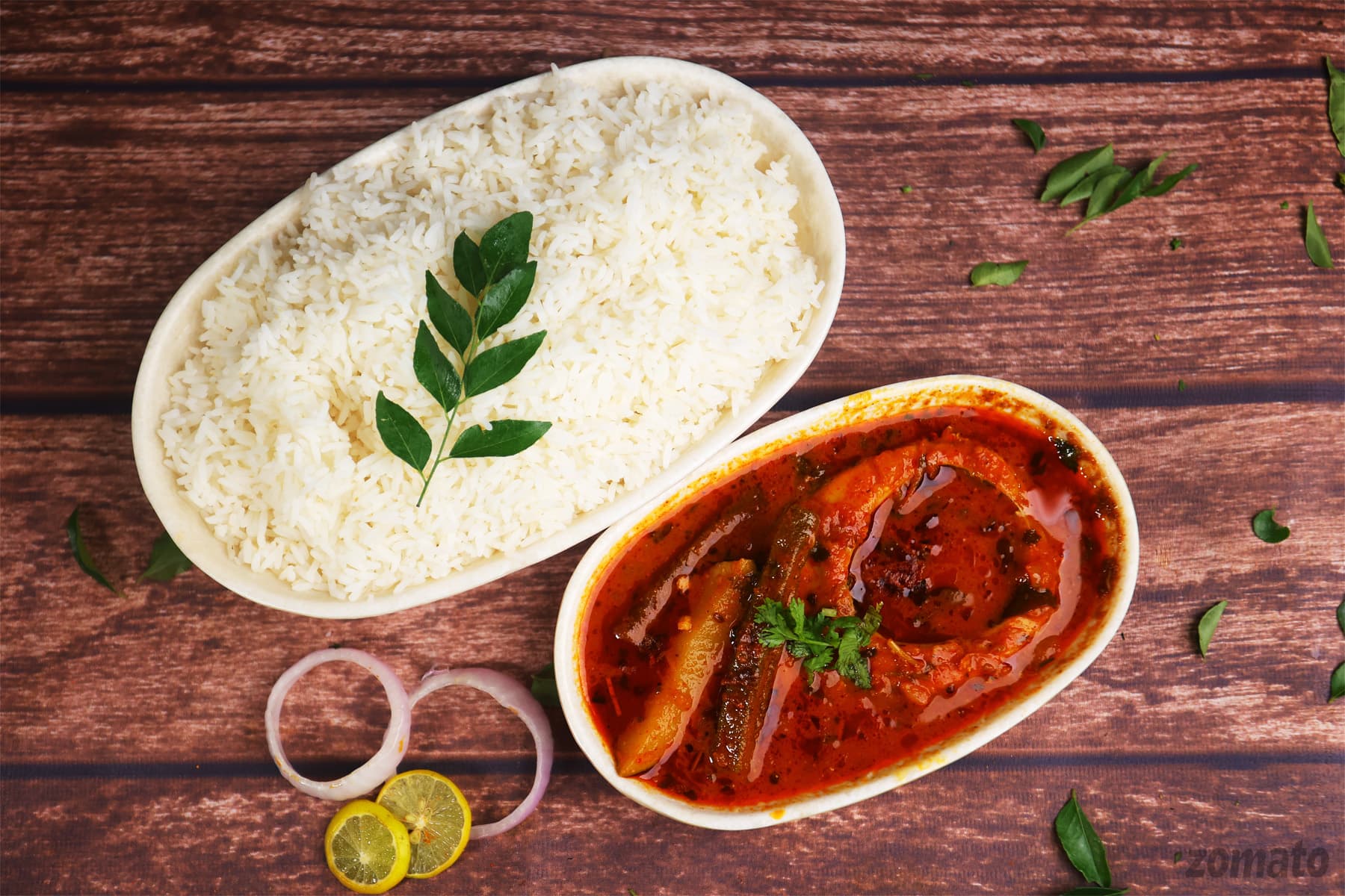 White Rice With Fish Pulusu